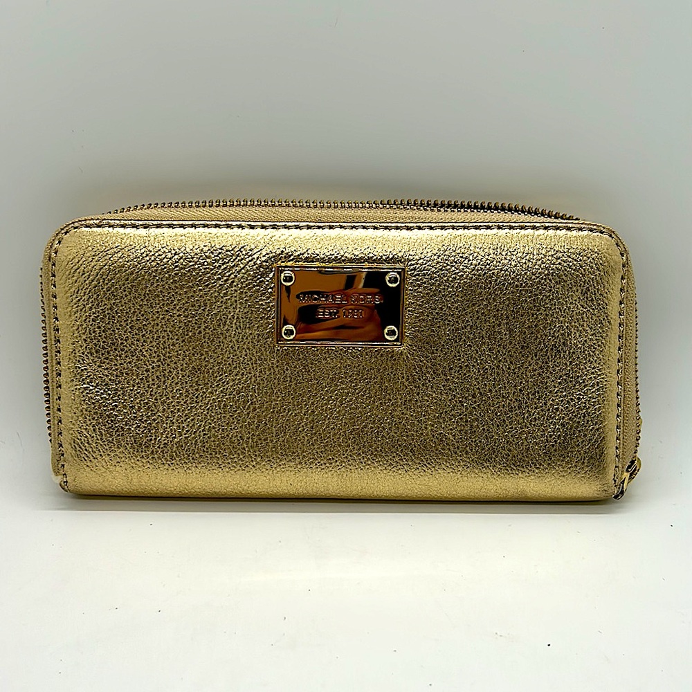 Michael Kors Authentic Glitzy Dazzling Gold Tote Purse Bag with Wallet 🔥🔥 - Picture 7 of 10